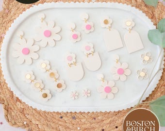 Daisy Flower Ohrring SVG Bundle, Laser Cut Dateien (Digitaler Download)