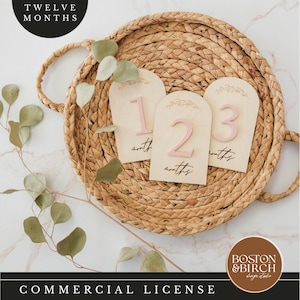 Gewölbte Blumen Monatsmarkierungen | Boho Kinderzimmer Dekor | Kinderfotorequisite | Monatliche Meilensteine | Babys erstes Jahr Photo Prop | Meilenstein-Karte