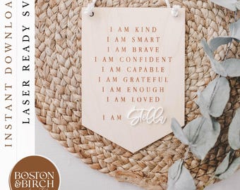 Positive Affirmation Sign SVG – Laser Cut Nursery Decor (Digital Download)