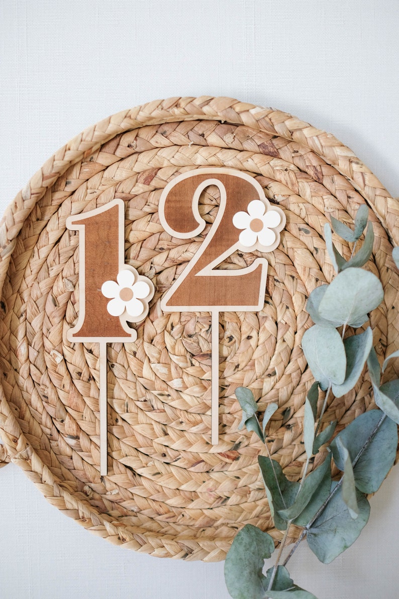 Daisy Cake Topper Boho Birthday Decor Retro Cake Toppers Girl Birthday