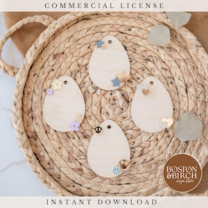 Layered Easter Basket Tag SVG -  Easter SVG  - Laser Ready Cut File - Digital Download - Easter Basket Tag - Glowforge - Kids Easter Basket