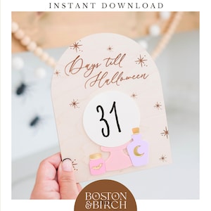 Halloween Countdown Sign SVG, Crystal Ball Design (Laser Cut File)