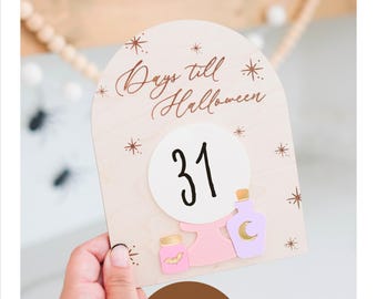 Halloween Countdown-Zeichen SVG Kristallkugel Tage bis Halloween Laser geschnitten Datei Tage bis Halloween SVG Countdown-Zeichen Laser-bereit-Datei
