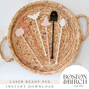 Halloween Drink Stirrer SVG, Spooky Cocktail Swizzle Sticks (Digital File)