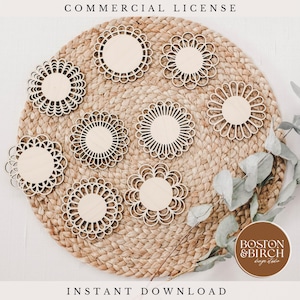 Boho Rattan Sign BUNDLE SVG - Glowforge Cut File - Retro SVG Bundle - Files for Silhouette -Laser Ready Cut File- Sign Blank - Sign Template