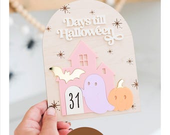 Halloween Countdown-Zeichen SVG Halloween Trocken abwischbar Tage bis Halloween Laser geschnitten Datei Tage bis Halloween SVG Countdown-Zeichen Laser bereit Datei