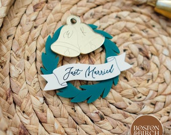 Just Married Ornament SVG, Newlywed Keepsake (Digital Download)