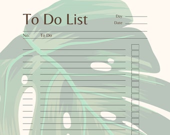 Undated To-do list planner A4 editable Daily list Daily Planner Daily tasks To-do Letter size Printable Digital Instant Download