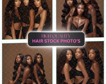 Black Hair Model Stock Photo, Beauty Business Images (Digital Download)