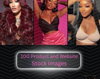 Black Hair Model Stock Photo Bundle, Beauty Business (Digital Download)
