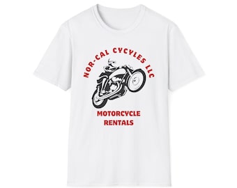 Camiseta de alquiler de motocicletas, camiseta unisex de estilo suave para motociclistas, perfecta para viajes por carretera, regalo para papá, amantes de las motocicletas, ropa informal