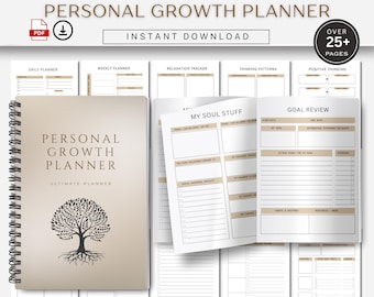 Personal Growth Journal Template, Self-Discovery and Goal Setting (PDF & GoodNotes)