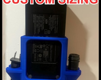 Op maat gemaakte e-bike oplader muurbevestiging | 3D-geprint op bestelling | Universele pasvorm | Geventileerd | Gemaakt in de VS