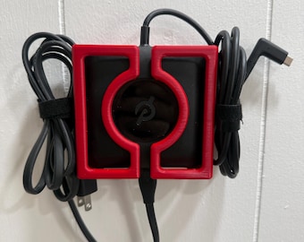 Peloton Power Brick Wall Mount | 3D Printed Charger Holder | No-Drill | Cable Organizer | Made in USA