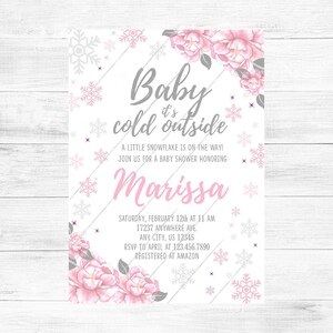 Baby It&#39;s Cold Outside Baby Shower 5x7 Invitation *Digital File*