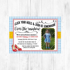 Wizard of Oz Yellow Brick Road Birthday 5x7 Invitation *Digital File*