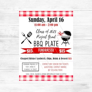 BBQ Plate Fundraiser 8 1/2 x 11 Flyer *Digital File*