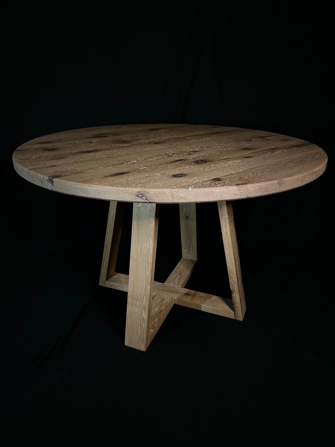 Reclaimed Oak Round Dining Table Kitchen Nook Round Table - Etsy