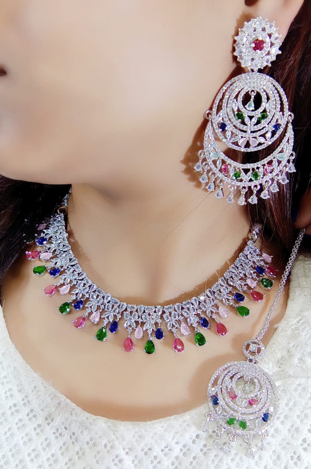 American diamond store necklace sets