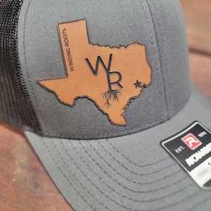 Leather Patch Trucker Hat, Leather Patch Hat, Company Brand Swag, Richardson 112, Personalized Hat, Dad Gift, Guy Present, Custom Engraved