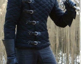 Medieval Viking Full Sleeve Short Gambeson Cotton Padded Protective Jacket Coat Aketon For Halloween dress Cosplay Costume sca larp