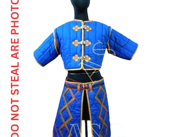 Medieval Padded Cotton Gambeson: Quilted Armor Coat, LARP Cosplay Costume
