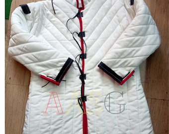 Medieval Cotton Padded Gambeson: Full Sleeve Viking Aketon Armor