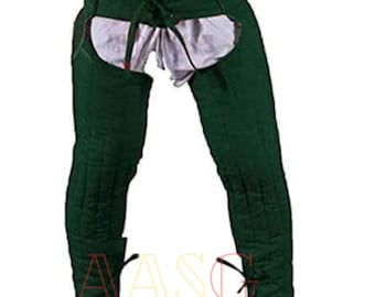 Medieval Padded Cotton Leggings: LARP Armor Chausses with Adjustable Belt
