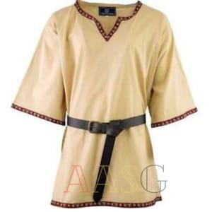 Medieval Viking Tunic Cotton Fabric Half Sleeve Knight&#39;s Mens Renaissance Costume Aketon armor for historical Tunic SCA LARP Cosplay Gift
