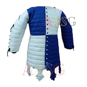 Medieval Viking Gambeson-Thick Padded Cotton Aketon with Zig-Zag Bottom, Full Sleeve Armor for LARP,SCA & Cosplay Historical Reenactment