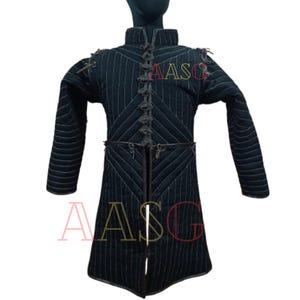 Medieval Viking Gambeson – Thick Padded Cotton Aketon Jacket with Long Full Sleeves for LARP, SCA & Reenactment and Historical Costume