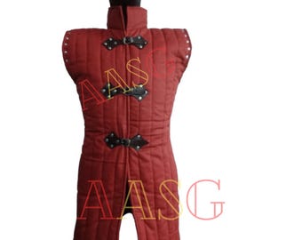 Medieval Cotton Gambeson: Thick Padded Armor Vest for LARP, Cosplay