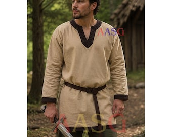 Halloweencadeau: Handgemaakte middeleeuwse Vikingtuniek: Aketon Larp-kostuum