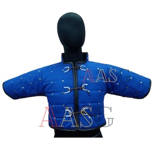 Medieval Viking Thick Padded Women Cotton Short Gambeson | Half Sleeve,Breatheble Quilted Armor Vest for LARP, Reenactment, Cosplay, and SCA