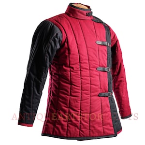 Medieval Gambeson Short Padded Protective Armor Full Sleeve Aketon Cotton Fabric For Reanctment Of Historical Jacket SCA LARP Halloween Gift