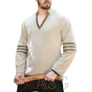 Handmade Medieval Viking Cotton Tunic: Aketon Larp Costume