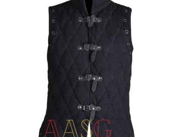 Medieval Padded Cotton Gambeson: Sleeveless Aketon Armor - LARP, SCA