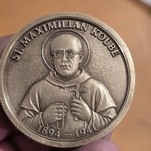 St Michael Brass Challenge Coin: Christian Religious Keepsake