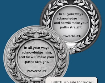 Brass Challenge Coin Depth Map PNG | Fiber Laser Engraving File | Grayscale Height Map Digital Download for LightBurn & EasyCAD