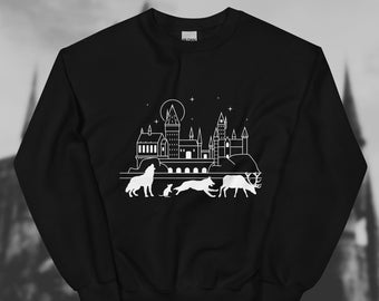 Marauders at Night Castle Sweatshirt, Moony Wormtail Padfoot and Prongs, Harry Fandom Sweatshirt, Remus Lupin, Sirius Black, James Potter