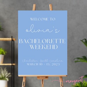 Last Toast on the Coast Bachelorette Welcome Sign Template | Last Toast on the Coast | Editable Template | Blue Bachelorette Welcome Sign