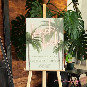 Beach Bachelorette Welcome Sign, Beach Bach, Editable Template, Summer Beach Bachelorette Party Welcome Sign