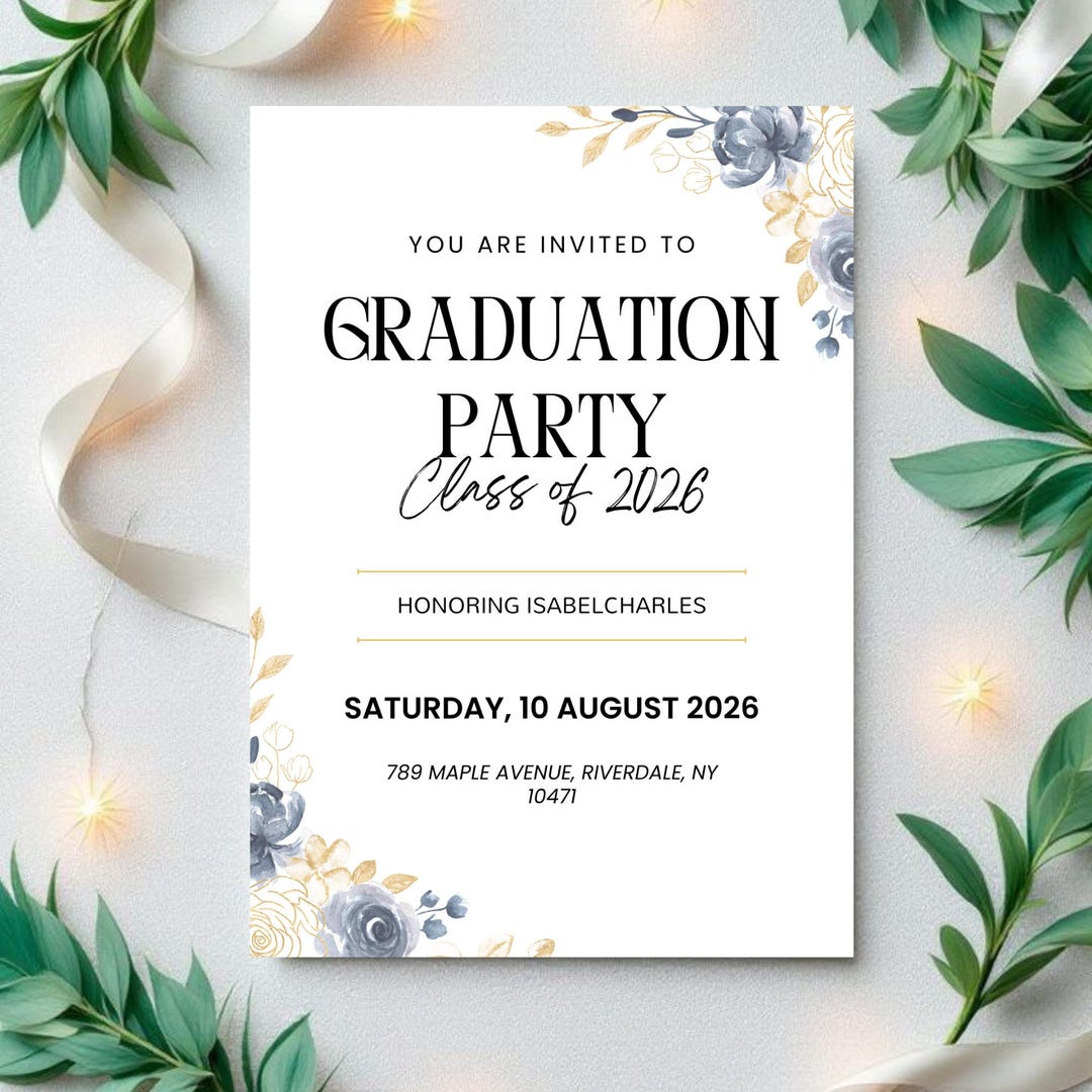 Editable Graduation Invitation, - Etsy