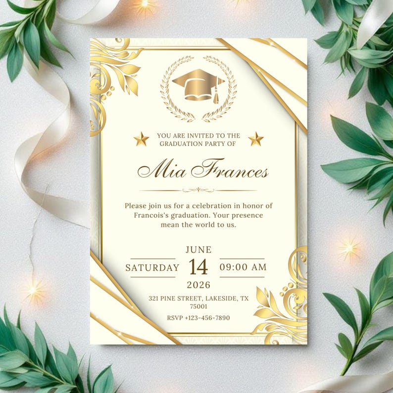 Editable Graduation Invitation - Etsy