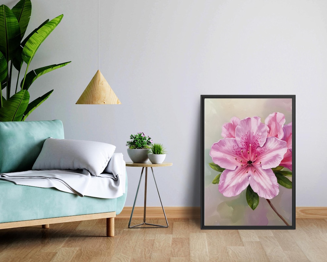 Pink Azalea Flower Wall Art Print - Etsy