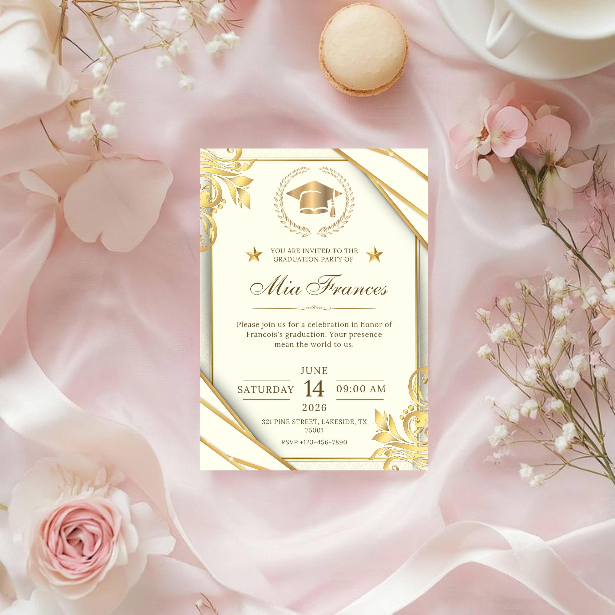 Editable Graduation Invitation - Etsy