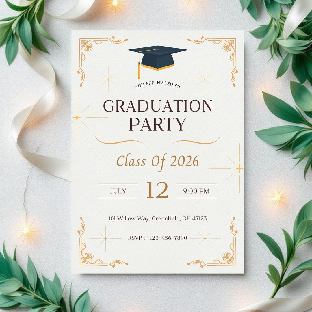 Editable Graduation Party Invitation - Etsy