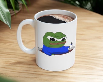 Peepo Apu in een koffiemok Meme Community Animal Frog Coffee Mug Gezellige koffie Pepe Frog Mug Gamer Gift Cyrpto Community Degen Mok