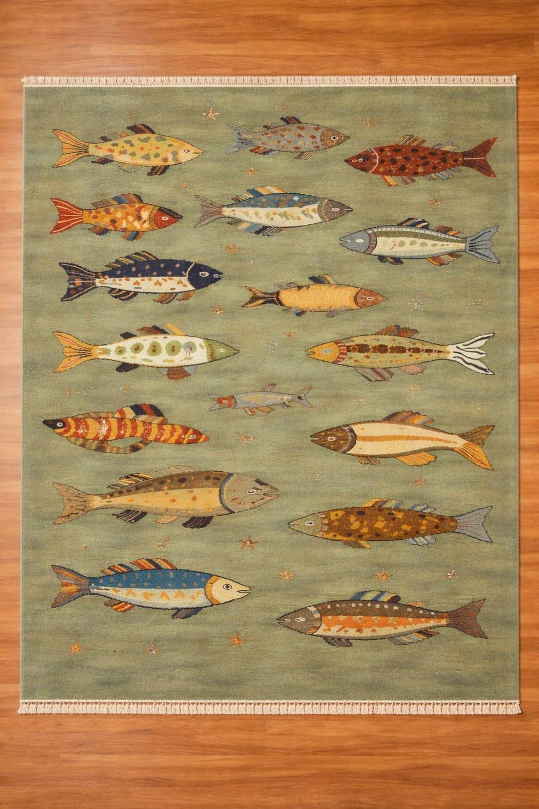 Handmade Wool Fish Area Rug | Coastal Nursery Decor - Etsy