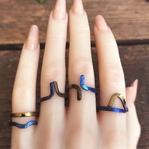 Titanium Geometry Ring. Handmade Ring. Oxidized Titanium Jewelry. Statement Ring. Gifts for her. Anniversary Gift. Minimalist Dainty Ring.